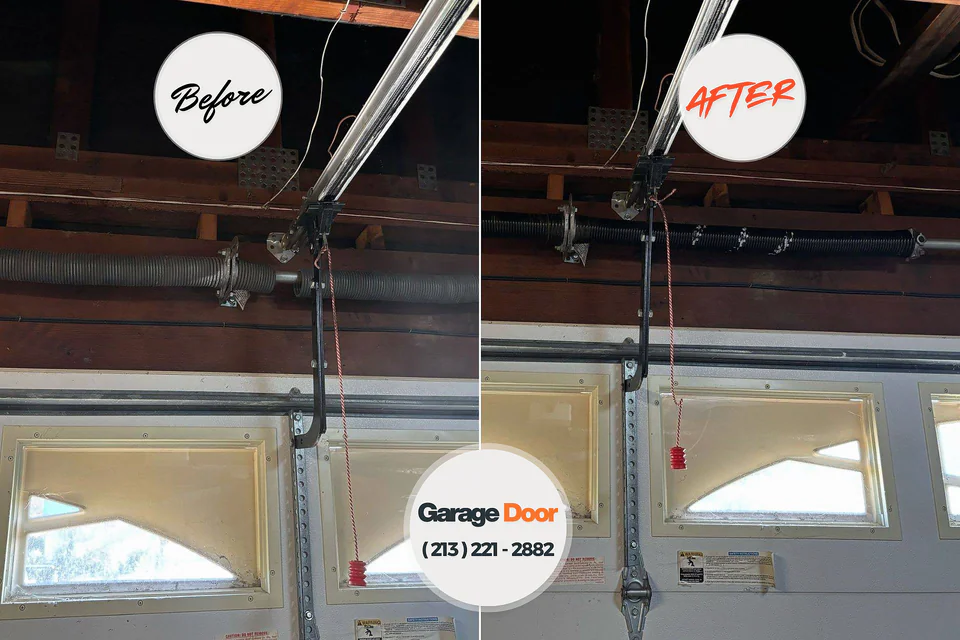 Before and after: garage door repair Varnell, GA